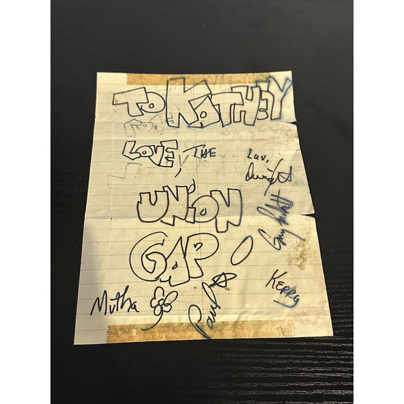 Vintage One Of A Kind Signed By All Union Gap Paper /photo From 1960’s - Picture 1 of 1